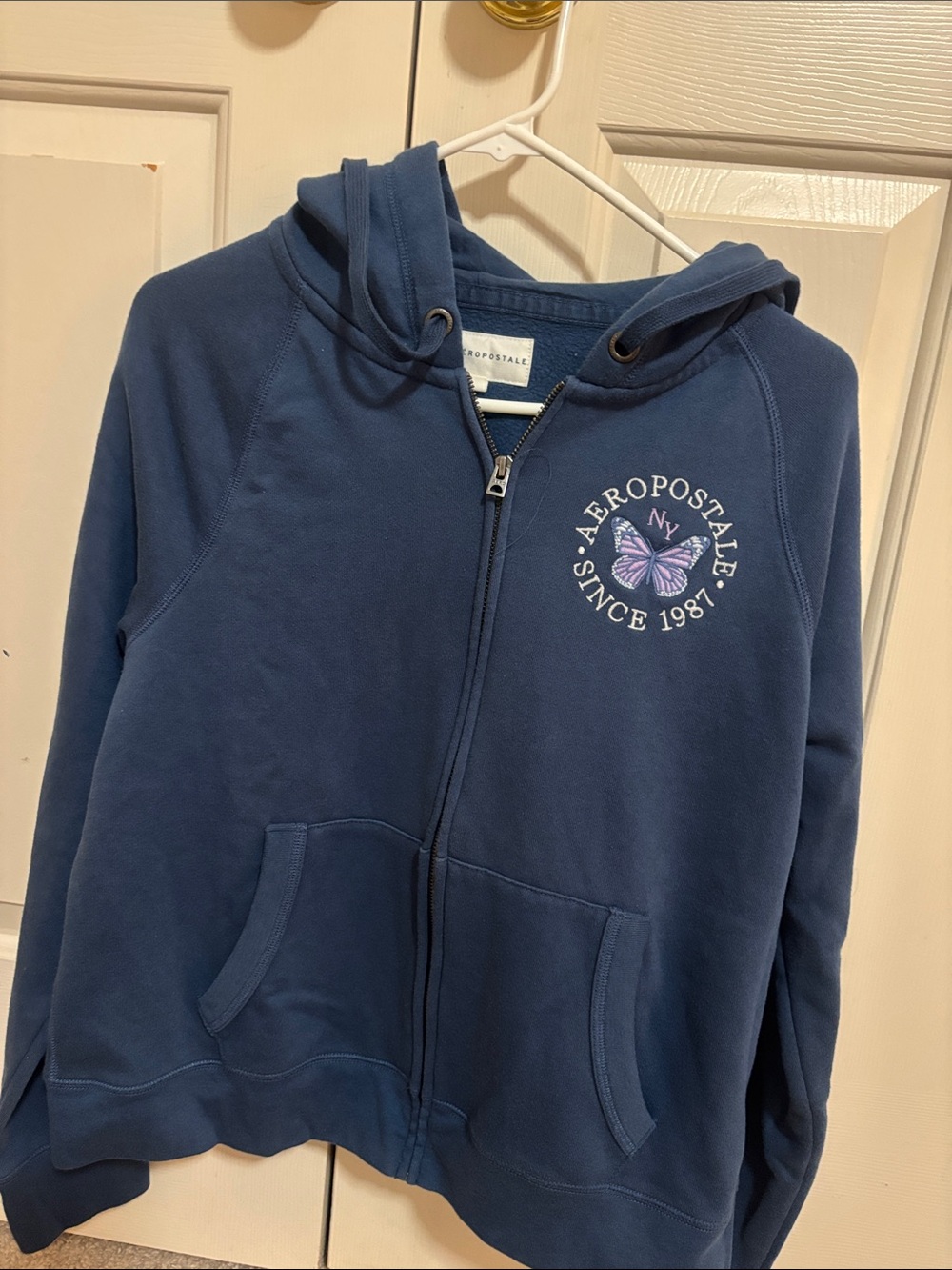 XL aeropostale blue zip up hoodie